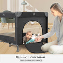 2-in-1 Pack and Play with Mattress,Baby Bassinet Bedside Sleeper, Bedside Bassinet & Baby Playpen, Easy Folding Portable Crib for Newborn to Toddlers (Dark Grey) by TinyTreasures Baby Boutique