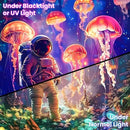 BVBOX Astronaut Blacklight Tapestry 79"x59", UV Reactive Astronaut Jellyfish Underwater World Glow in Dark Tapestries, Black Light Neon Upright Poster Wall Hanging Backdrop Decor for Bedroom Living Room by CozyNest Decor