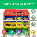 Humble Crew, Natural/Primary Kids' Toy Storage Organizer with 12 Plastic Bins, 34*35*15.5inch by TinyTreasures Baby Boutique