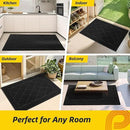 JSEI Dirt Trapper Door Mat 36"x60", Non-Slip Washable Entryway Mats, Dog Door Mat, Stain Resistant and Absorbent Floor Mats, Low Profile Welcome Mat for Front Back Door, Black by CozyNest Decor
