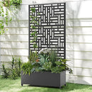 Raised Garden Bed with Trellis and Wheels,73"x35"x16" Metal Raised Garden Bed,Black Modern Metal Planter with Climbing Trellis for Vines & Vegetables by GreenHaven Gardens