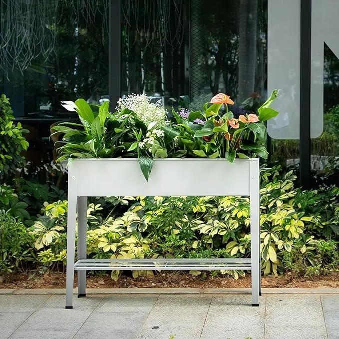 Metal Raised Garden Bed,Raised Planter Box with Legs,Herbs and Vegetables Planter Suitable for Outdoor Patio Deck and Porch (Gray), photo 7 of 7