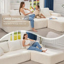 Hobestluk Modular Sectional Sofa Couches 108" L-Shape Couch 3 Seat Modular Sofa Memory Foam Sectional Couches for Living Room, Boneless Couch with Oversized Chaise (White, Right Facing) by CozyNest Decor