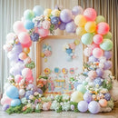 RUBFAC 129pcs Pastel Balloons Different Sizes 18 12 10 5 Inch, Macaron Rainbow Latex Balloon Arch Kit for Baby Shower Birthday Party Gender Reveal Garland Decoration by TinyTreasures Baby Boutique