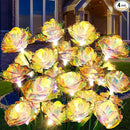 Solar Garden Lights Outdoor, 4 Pack 24-Head Artificial Flowers Solar Lights, IP65 Waterproof Garden Decoration for Yard Patio Path Cemetery Grave, Gifts for Mom Women Bithday Mother's Day-Auto ON/Off by GreenHaven Gardens
