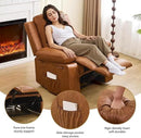 Recliner Chair with Electric Massage Adjustable Footrest & Heat, Manual Leather Recline for Adults Living Room Remote Control (Chestnut Brown) by CozyNest Decor