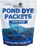 Vivid Blue Pond Dye Packets - 6 Water Soluble Packs of Lake Dye Treatment by GreenHaven Gardens