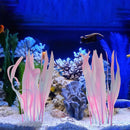 Kaiyuan Dynasty 2pc Aquarium Decor Plastic Plants Fish Tank Artificial Plants Glowing Aquarium Kelp Move with Water Flows Soft Silicone Aquatic Seaweed,7inch,Pink by GreenHaven Gardens