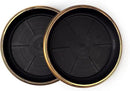 7" Decorative Heavy Duty Tray/Saucer (2 Pack) Rustic Medieval/French Country Look, Pot/Planter Base for Indoor/Outdoor Decor (7 inches, Gold) by GreenHaven Gardens