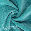 decorUhome Chenille Soft Throw Pillow Covers 12x20 Set of 2, Lumbar Velvet Farmhouse Neutral Decorative Euro Pillow Covers with Stitched Edge for Couch Sofa Bed Home Decor, Turquoise by CozyNest Decor