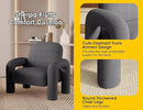 Modern Sherpa Accent Chair, Teddy Upholstered Arm Single Sofa, Cozy Fluffy Reading Chair for Living Room, Bedrooms, Corner (Grey) by CozyNest Decor