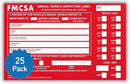 25 Pack Buck Aluminum Annual Vehicle Inspection Label with Punch Boxes, 2 Mil Red FMCSA Self Adhesive Sticker, DOT Compliant, Weatherproof, Tear Resistant, Easy to Write On, 6" x 3.5" - Made in USA by GreenHaven Gardens