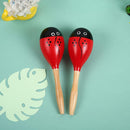 Maracas, Wooden Shaker Musical Percussion Instrument for Adult Kids Babies Toddlers, Red by TinyTreasures Baby Boutique