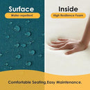 Outdoor Sunbrella Round Corner Seat Cushion, 17"x16"x2", Set of 4, Non Slip Seat Cushion Pads with Removable Cover for Patio Furniture, Garden Yard Lawn, Spectrum Peacock by GreenHaven Gardens