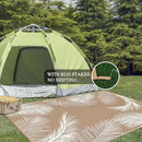 Pauwer Waterproof Outdoor Rug 6x9, Reversible Plastic Straw Patio Camping Rug, Indoor Outdoor RV Mat Carpet for Deck, Camper, Porch, Balcony, Backyard, Picnic, Leaf Brown by GreenHaven Gardens