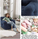Recaceik Bean Bag Chairs, Tufted Soft Stuffed Bean Bag Chair with Filler, Fluffy Lazy Sofa, Imperial Lounger Giant Bean Bag Chair for Bedroom, Living Room, Blue, Large by CozyNest Decor
