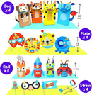 KRAFUN My First Safari Animal Paper Craft Kit, 16 DIY Arts and Crafts Zoo Animal, Organized Craft Activities Supplies Box Assembling Creative Toys for Toddlers, Boys, Girls 3-8 Years Old by TinyTreasures Baby Boutique