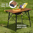 PORTAL Camping Table Portable Folding Table Ultra Lightweight Folding Camp Table 4 Adjustable Legs Aluminum Roll Up Table Top with Carry Bag for Outdoor Travel Backyards BBQ by GreenHaven Gardens