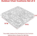 Favoyard Outdoor Chair Cushion 19 x 19 x 3 In Waterproof Pattern Fade Resistant Cushions for Patio Furniture with Removable Cover Attach Straps 28D Foam Insert Cushions Pads for Seat Sofa Couch 2 Pack by GreenHaven Gardens