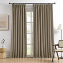 RAIN CITY 90 Inch Long Blackout Curtains 2 Panels Set,70 Inch Wide Back Tab Pleated Curtains with Hooks Track System,Energy Efficinet Linen Blend Drapes for Dining Room Hoom Office 70x90,Linen Brown by CozyNest Decor