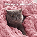 Chunky Knit Throw Blanket, 50''*60'' Knitted Throw Chenille Yarn for Bed Couch, Handmade Light Pink Crochet Big Thick Blanket, Machine Washable Cute Comfy Blanket for Home Decor by CozyNest Decor
