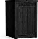 55 Gallon Plus Lockable Resin Deck Box, Waterproof Outdoor Storage Box for Patio Furniture, Garden Tools, Pool Accessories, UV-Resistant Outside Delivery, Black by CozyNest Decor