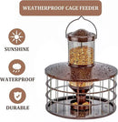Upgraded Squirrel Proof Bird Feeders, 3Lbs Capacity Caged Bird Feeder, Innovative DIY Starling-Proof, Flexible Adjustment of Grille Size, Caged Seed Tube Feeders Outside Hanging(Copper) by CozyNest Decor