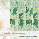 Kids Space Dino Blackout Curtains - 100% Blackout, Thermal Insulated, Noise Reducing, Perfect for Kids Room and Nursery, 2 Panels (Cosmo Dino Green, W52×L63) by TinyTreasures Baby Boutique