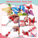 380pcs Beaded Garden Stake, DIY Butterfly Fairy Wand Garden Stake Kit with 10IN Threaded Rod Crystal Stopper Top Large Holes Beads Butterfly Decoration Pendants Outdoor Fairy Garden kit by CozyNest Decor