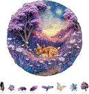 Jigfoxy Wooden Puzzles for Adults, Starry Night Fawn Wood Puzzles Adult, Unique Animal Shape Wooden Jigsaw Puzzles for Adults, Birthday Gifts for Puzzle Lovers, Family, Friend (S-8.5 * 8.5in-100pcs) by TinyTreasures Baby Boutique