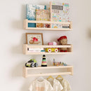 Heimlove Nursery Floating Shelves, Wood Nursery Book Shelves for Wall, 16 inch Wall Bookshelf for Kids Solid Wood Wall Mounted Shelves for Books,Toys and Decor Storage, Set of 3 by TinyTreasures Baby Boutique