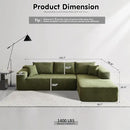 ovios 104" Cloud Sectional Couch with L-Shape Chaise,Modern Modular Sofa with Deep Seat, Upholstered Couches for Living Room Bedroom,No Assembly Required, Green (Cloud Velvet) by CozyNest Decor