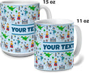 Personalized Mug for Kids - Princes - Custom Name/Text, Ceramic Hot Chocolate/Cocoa/Coffee Cup for Boys, Birthday/Christmas/Holiday Gift - 11 oz, Navy Blue Handle by TinyTreasures Baby Boutique
