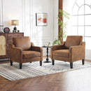 VINGLI Accent Chairs Set of 2 Living Room Chairs Rustic Reading Chair for Bedroom Scooped Arm Chair Mid Century Modern Accent Chairs Upholstered Comfy Chair for Apartment, Waiting Room by CozyNest Decor