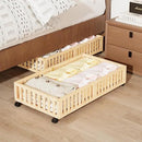 Bamboo Under Bed Storage with Wheels (2-Pack) – Rolling Underbed Shoe Organizer Box for Shoes, Blankets, Toys, Clothes Container Space-Saving Organizer Bins for Bedroom, Closet, Dorm, Nursery by CozyNest Decor