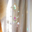 Green Fluorite Crystal Suncatcher Window Hanging Pendant Glass Prisms Decor Wind Chime Rainbow Sun Catcher for Home Garden Porch by GreenHaven Gardens