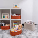 Shelf Storage Baskets for Organizing|Decorative Basket for Closet Storage|Toy Baskets&Bins|Small Woven Rope Baskets-13x8.66x5.11’’,Durable&Stylish,Oval 3 Packs Brick Red by TinyTreasures Baby Boutique