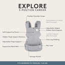 Baby Tula Explore Carriers - Breathable Baby Carrier Newborn to Toddler - Adjustable Toddler Carrier - Multiple Ergonomic Positions Front and Back - Ergonomic Fit for 7-45 lb - Mesh, Infinite by TinyTreasures Baby Boutique