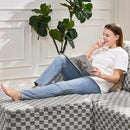 Hobestluk Rectangle Ottoman Memory Foam Footrest for Couch with Removable Cover Large Floor Seating for Adults Ottoman Coffee Table for Living Room, Bedroom or Office (Plush Grey, Footrest) by CozyNest Decor