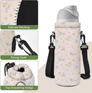 Neoprene Water Bottle Carrier Bag with Adjustable Shoulder Strap for Men Women Walking Hiking,Portable Insulated Holder Case for Stainless Steel/Glass/Plastic Bottles by TinyTreasures Baby Boutique