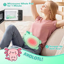 Microwave Heating Pad for Pain Relief, 16" x 11" Microwavable Heating Pads for Cramps, Back Pain, Neck Shoulder, Muscles, Knee, Joints, Natural Heat Pack Moist Heat, Mint Axolotl by CozyNest Decor