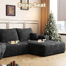 108" Sectional Couches for Living Room Modern Modular Sofa with L-Shape Couchs Upholstered Boneless Couch Deep Seat Sectional Couch with Chaise (Black, Right Facing Chaise+2Seaters+1Ottoman) by CozyNest Decor