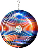 FONMY Mandala Wind Spinner w/Crystal Ball-Rosy Down 3D Stainless Steel Hanging Spinners Worth Gift Christmas Decoration Indoor/Outdoor Garden Décor Kinetic Yard Art 12 Inches Wind Sculpture by GreenHaven Gardens