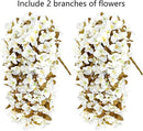 Bougainvillea Artificial Flowers Plants for Outdoors Outside Fall Autumn Decoration, 2 pcs Faux Silk Long Trailing Vines UV Resistant Look Real White Fake Flowers for Front Door Porch Planter Urn Yard by CozyNest Decor