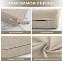24x24 Inch Outdoor Cushions for Patio Furniture, Waterproof Outdoor Chair Cushions w/Fade-Resistant, Removable & Machine-Washable Covers, Deep Seat Sofa/Couch Pad Replacement – Set of 4, Cream by GreenHaven Gardens
