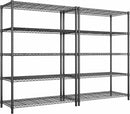 5 Tier Storage Shelves 71"H Wire Shelving Adjustable Metal Shelving,1000LBS Pantry Shelves Sturdy Steel Wire Shelf for Kitchen School Pantry Garage Warehouse ,71"H X35.5"W X13.8"D, Black,2P by CozyNest Decor