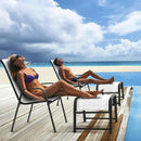 JEAREY All-Weather Outdoor Footstools Patio Ottoman Footrest Set of 2, Ergonomically Designed for Garden, Deck, Yard & Poolside - White by CozyNest Decor
