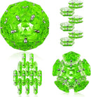RoomyRoc Magnetic Fidget Sphere - Pentagons Magnets Balls - 12 Piece Set - Crystal Bright Green - Magnet Fidgets Toy - Creativity Beyond Imagination, Inspirational, Recreational, Desk Toys for Adults by TinyTreasures Baby Boutique