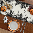 GPGHE Halloween Table Runner Black Ghost Holiday Burlap Table Decoration Indoor Outdoor Home Decor Party Supply 13 x 36 Inch by CozyNest Decor