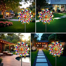 Solar Wind Spinners for Yard and Garden - 360° Metal Large Wind Sculptures Outdoor Clearance Kinetic Windmills with 4 Layer Jeweled Blades for Patio, Lawn Garden Decoration - 54Inch by CozyNest Decor